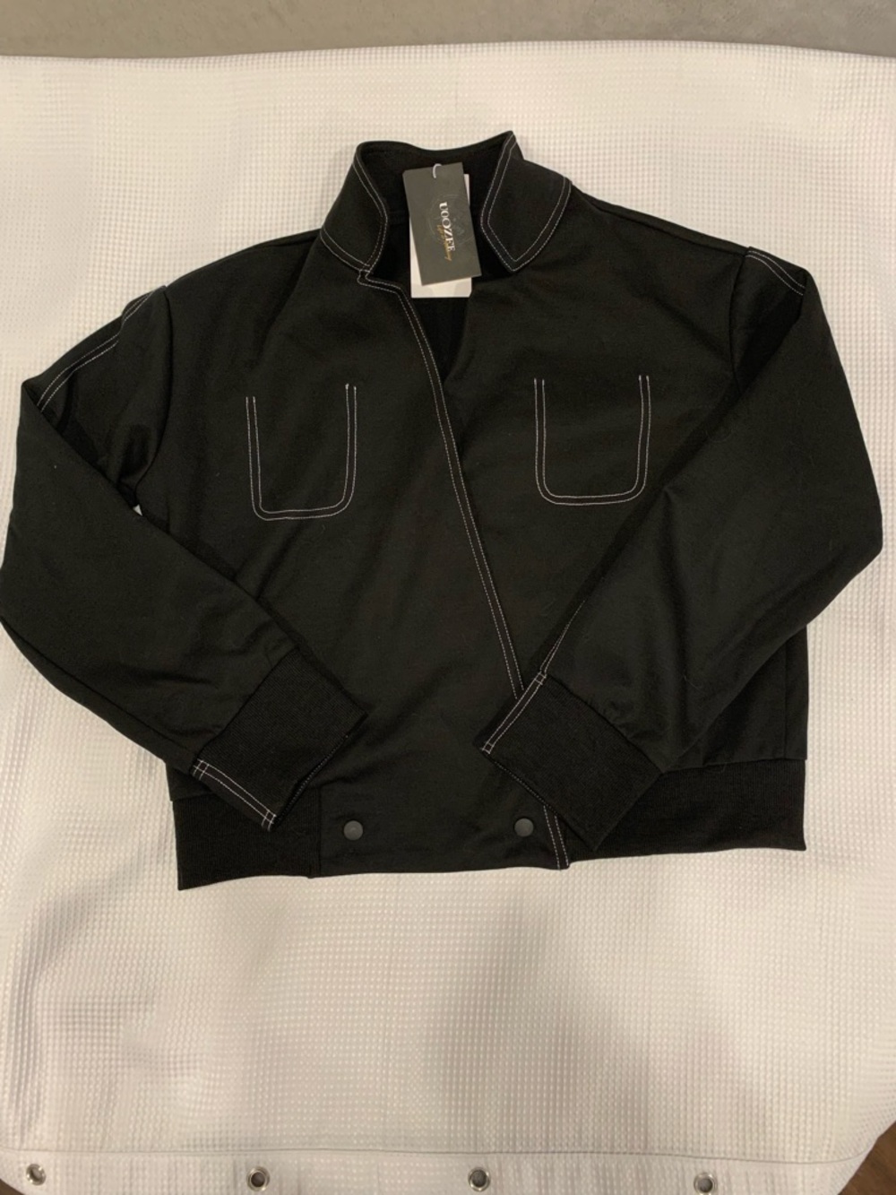 Uoozee cropped bomber modern utilitarian minimalist inspired jacket